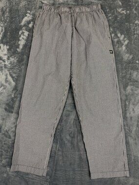Chef Works Unisex Black & White Houndstooth Checkered Chef Pants L